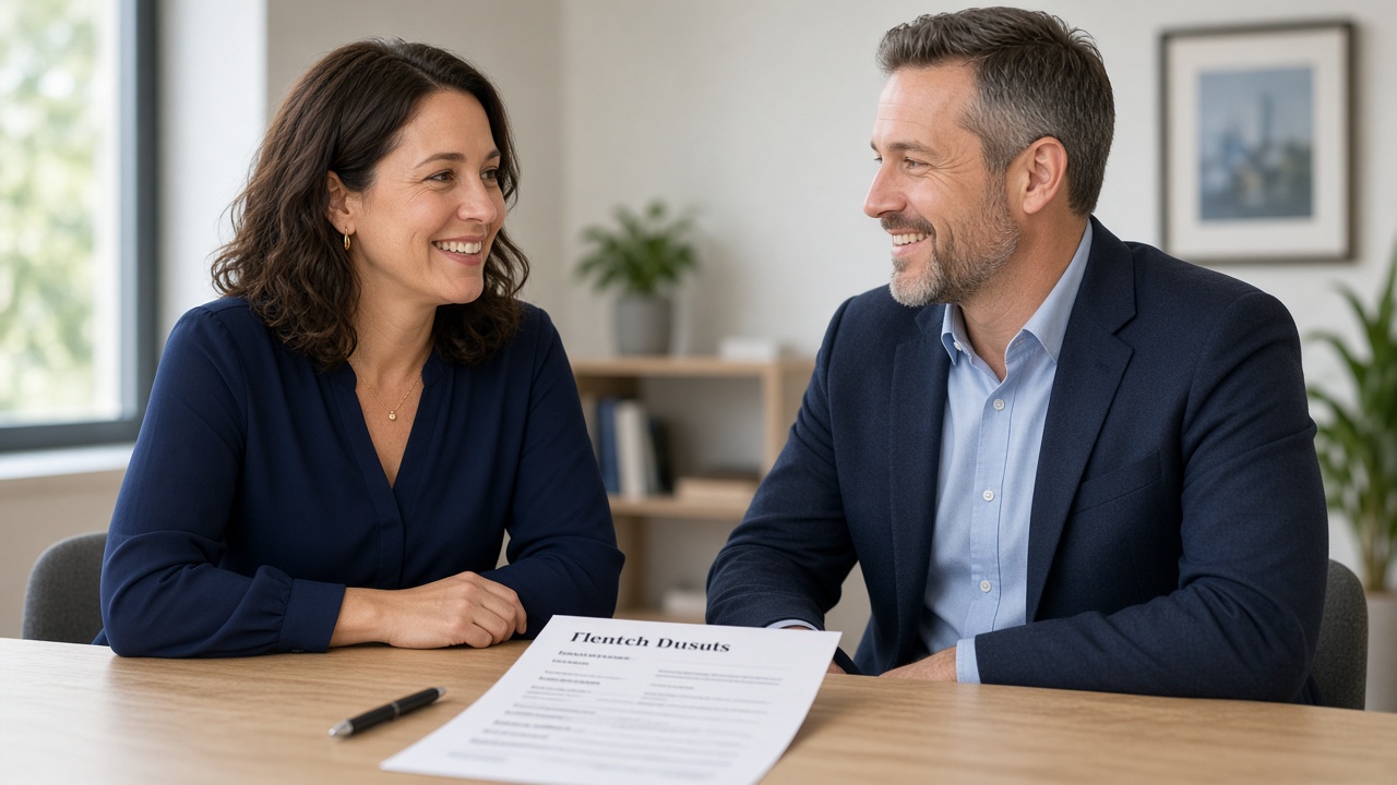 Professionals discussing a candidate’s résumé